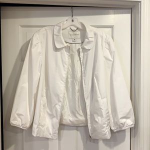 Banana Republic White 3/4 Length Lightweight Jacket, Size XL